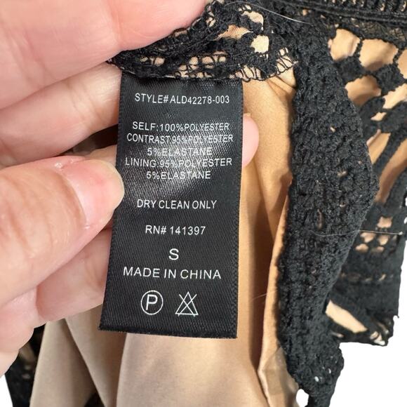 ASTR Strappy Crochet Black Lace Dress - Picture 6 of 9